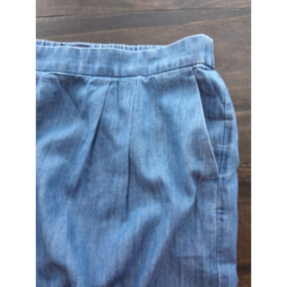 J.Crew Womens Wide-Leg Cropped Chambray Pull-On Pants Sz 14 Closet Staple NWT - Picture 6 of 8